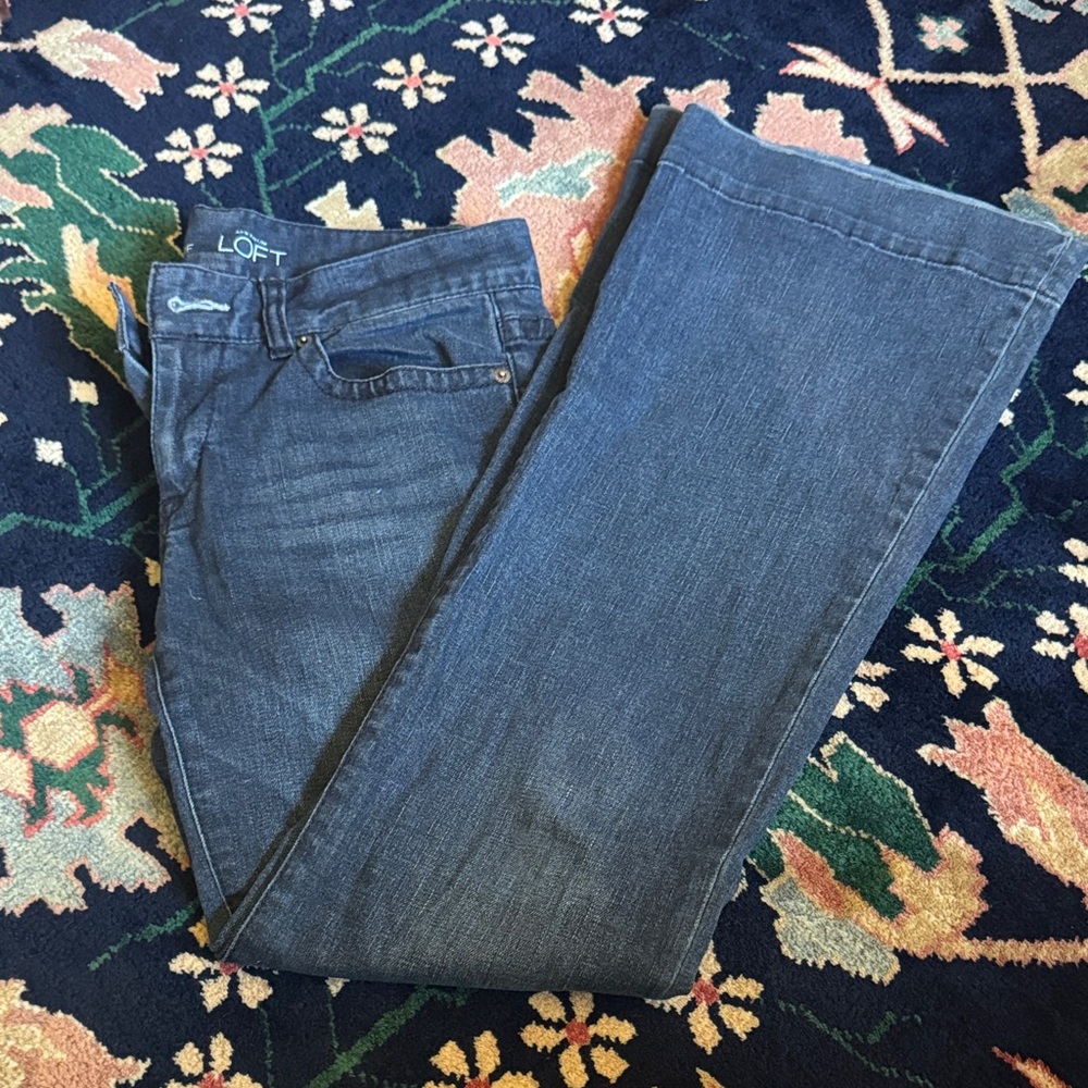 LOFT Dark Blue Straight Leg Jeans